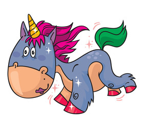 unicorn happi pony vector