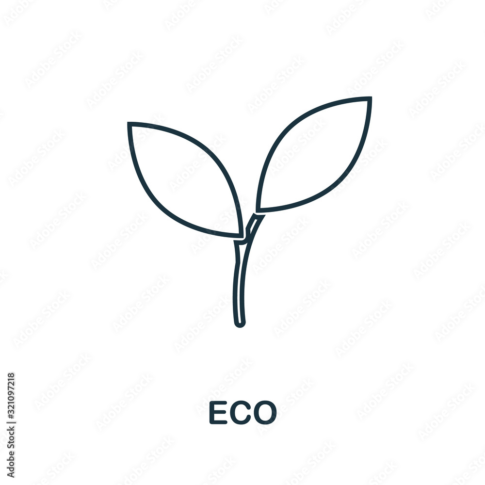 Poster eco icon. thin line style element from farm icons collection. outline eco icon for computer and mobi