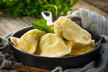 Hand-made dumplings.