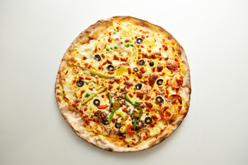 pizza on white background