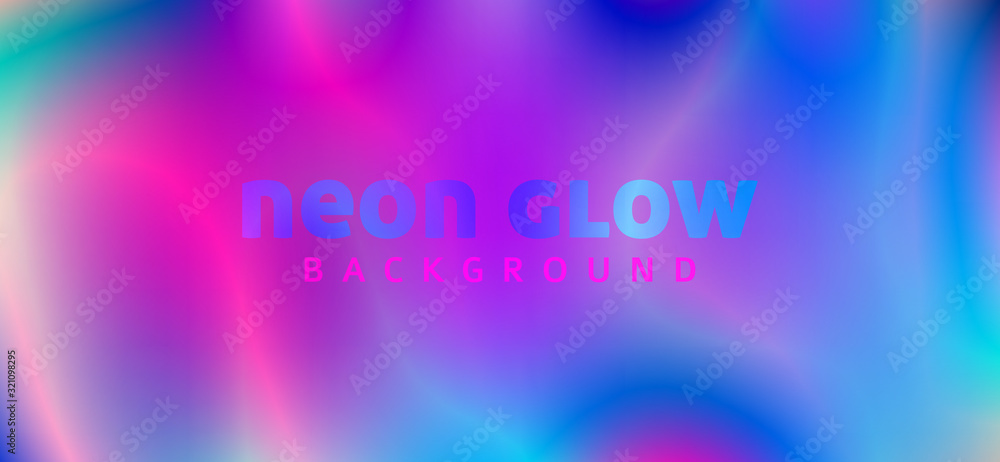 Poster neon glow blurred background with multicolor gradient. vector graphics