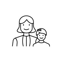 Obraz na płótnie Canvas children, mothers day, family line icon on white background