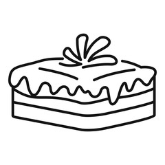 Greek cheesecake icon. Outline greek cheesecake vector icon for web design isolated on white background