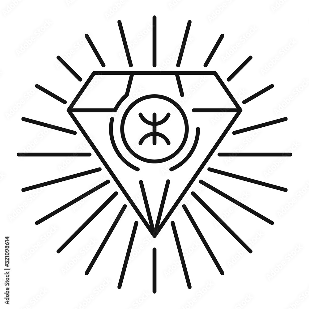 Poster alchemy diamond icon. outline alchemy diamond vector icon for web design isolated on white backgroun