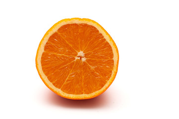 orange half on a white background