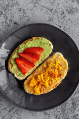 toast bread and different toppings from above