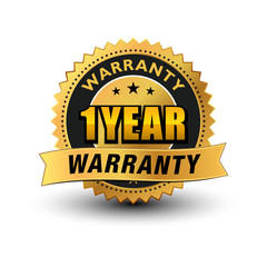 3D premium quality 100% high quality guaranteed gold seal medal with ribbon on top isolated .