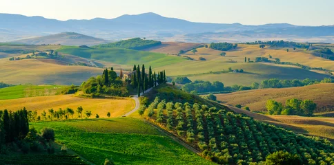 Peel and stick wall murals Toscane Late summer aerial landscape of valley in Tuscany