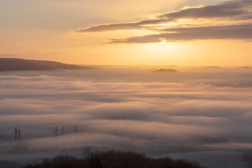 Morning mist from the Mendip Hills