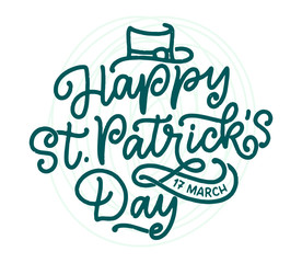 St. Patrick's Day quote, typography greeting card template. Lettering slogan for print, t-shirt, festive design element. Vector