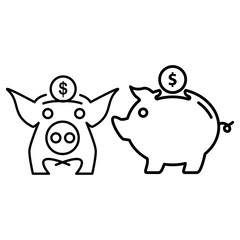 piggy bank icon vector design logo template EPS 10