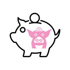 piggy bank icon vector design logo template EPS 10