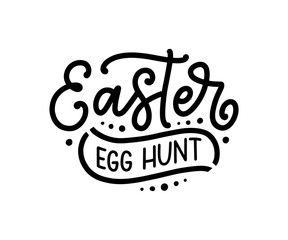 Calligraphy lettering about Easter for flyer and print design. Vector illustration. Template banner, poster, greeting postcard.