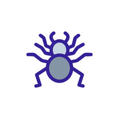 Spider icon vector. Thin line sign. Isolated contour symbol illustration