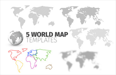 5 World map templates for your infographics reports
