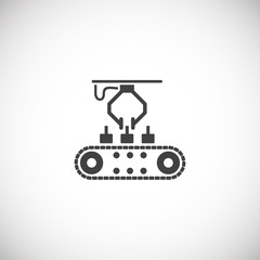 Robotic manufacture related icon on background for graphic and web design. Creative illustration concept symbol for web or mobile app