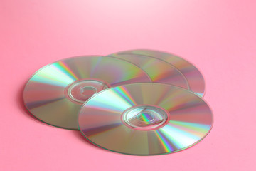 CD and DVD compact discs collection. CD and DVD background concept.