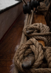 Fototapeta na wymiar rope on deck