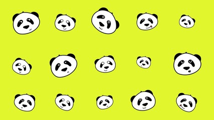 panda seamless pattern with different faces © GuilleDiaz