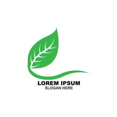 Fototapeta premium Eco icon green leaf vector illustration