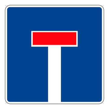Dead end. Road sign of Germany. Europe. Vector graphics.