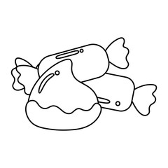 delicious chocolate chip with candies isolated icon vector illustration design