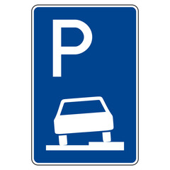 Parking and Parking on the sidewalk. Road sign of Germany. Europe. Vector graphics.