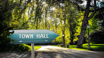 Street Sign to Town Hall