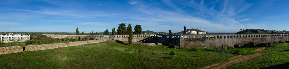 amoreira aqueduct in elvas city in portugal