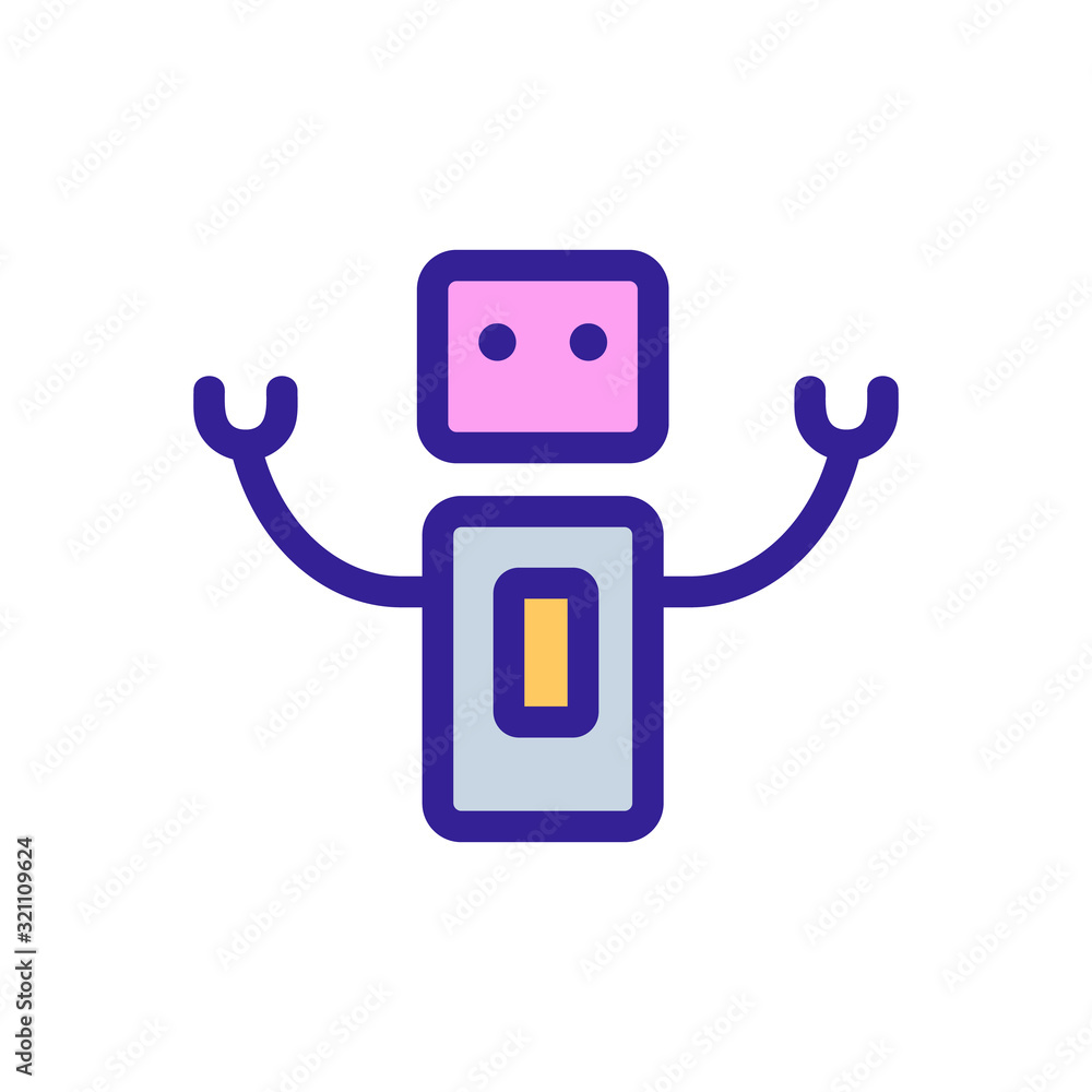 Poster robot icon vector. thin line sign. isolated contour symbol illustration