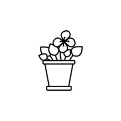 flower, family line icon on white background