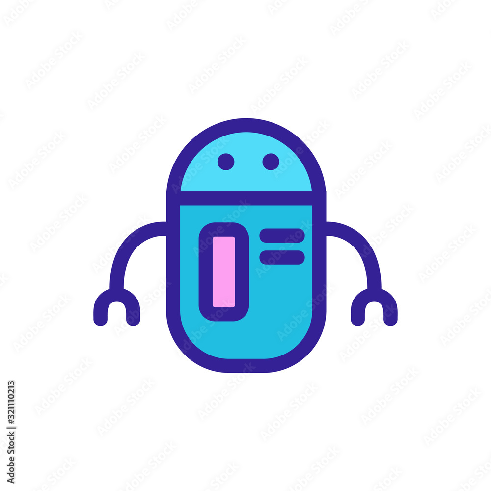 Poster robot icon vector. thin line sign. isolated contour symbol illustration