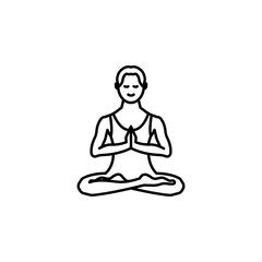 yoga, family line icon on white background