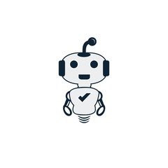 robot logo icon vector design