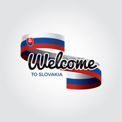 Welcome to Slovakia flag. Patriotic design. Vector illustration.