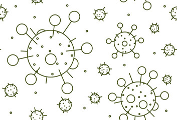 Seamless pattern with virus. Vector illustration