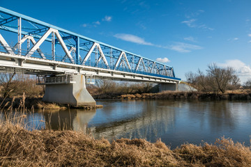 Obraz premium Bridge over the Pilica river near Mniszew, Poland