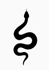 Black silhouette snake. Isolated symbol or icon snake on white background. Abstract sign snake. Vector illustration - 321111612