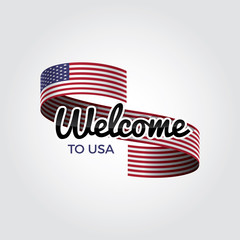 Welcome to U.S.A. flag. Patriotic design. Vector illustration.