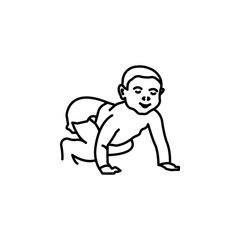 child, baby, family line icon on white background