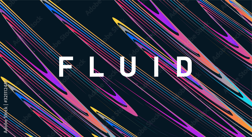 Aufkleber abstract background of fluid elements forming wavy texture of curved coloured lines