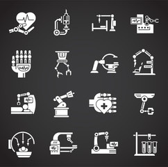 Robotic surgery related icons set on background for graphic and web design. Creative illustration concept symbol for web or mobile app