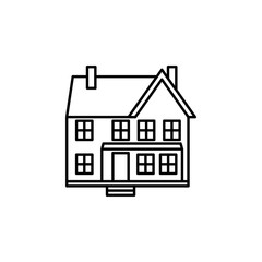 home, family line icon on white background