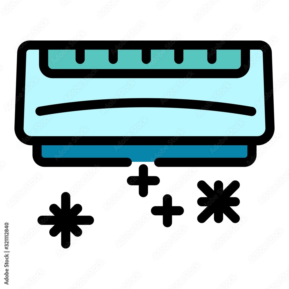 Poster ice cold conditioner icon. outline ice cold conditioner vector icon for web design isolated on white