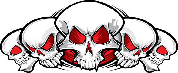 5 skulls tattoo
