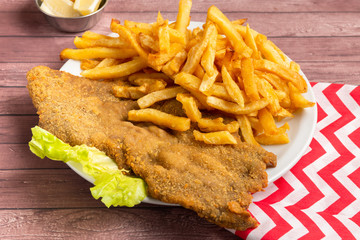 milanesa con papas