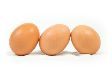 Hen egg isolated on white.