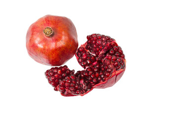 Red Garnet fruit on white. Isolated object for design layouts