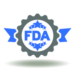 Reward FDA Icon Vector. Food and drug administration approved stamp logo.