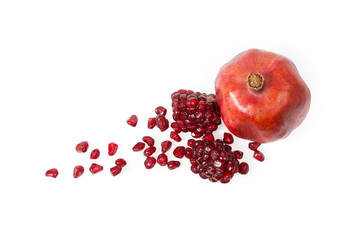 Red Garnet fruit on white. Isolated object for design layouts